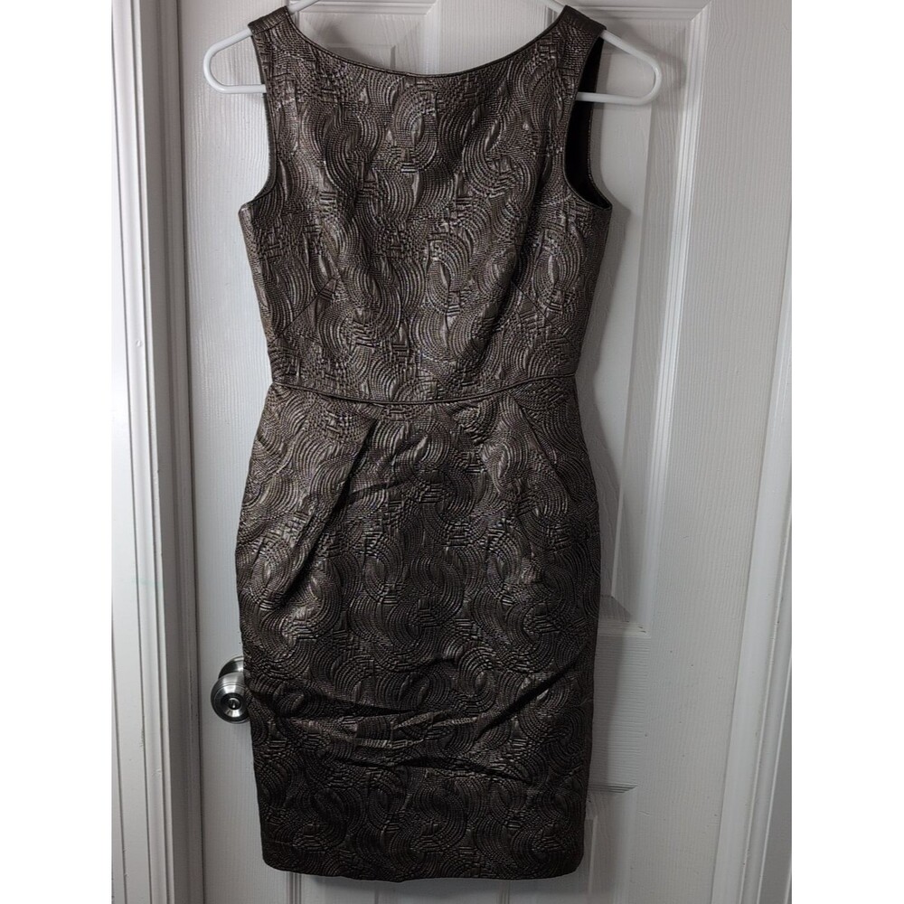 Banana Republic Y2K Brown Metallic Textured Sheath Dress Size 00